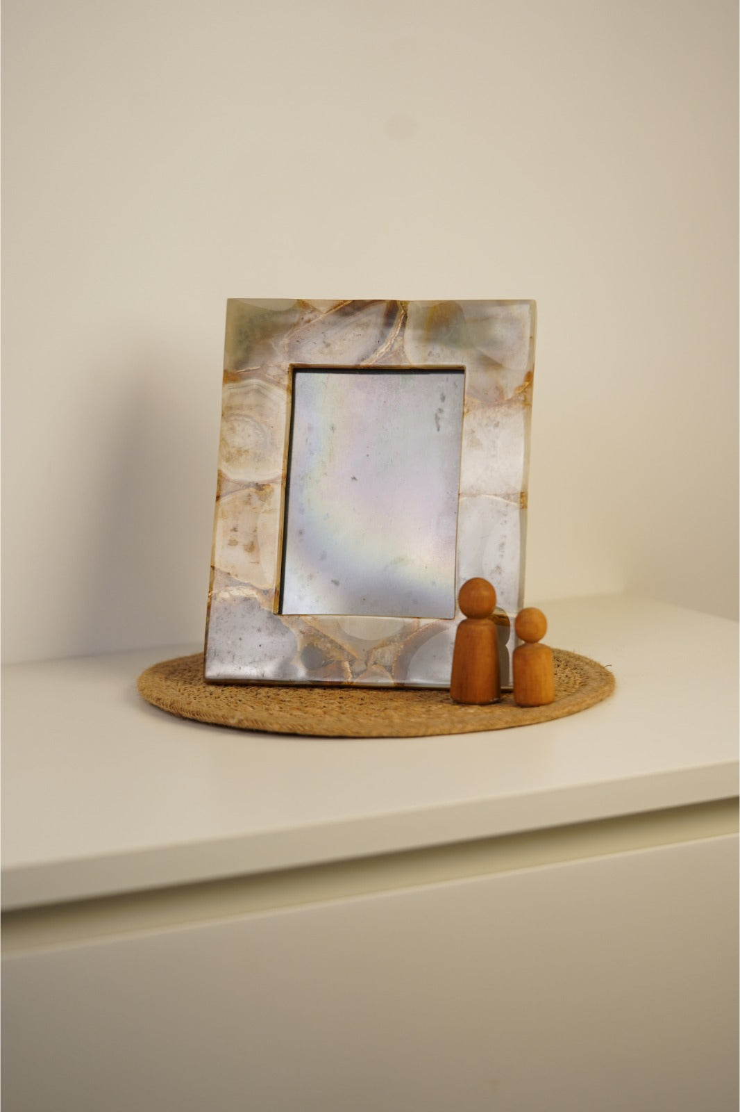 Silver marble frame