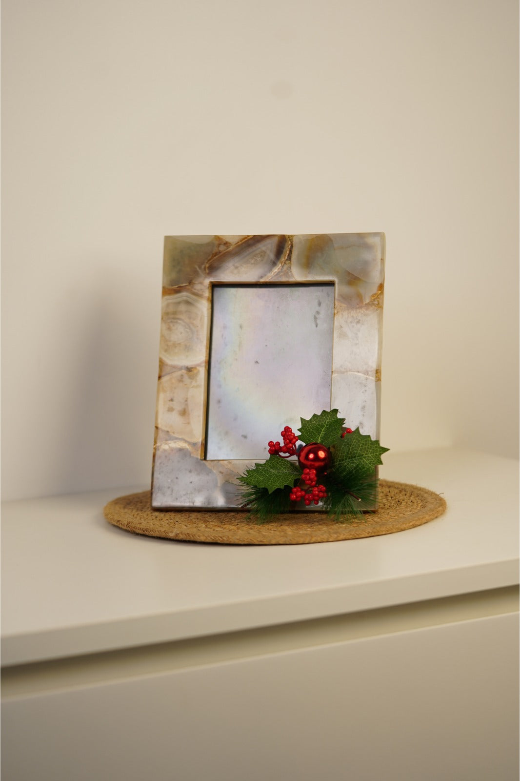 Silver marble frame