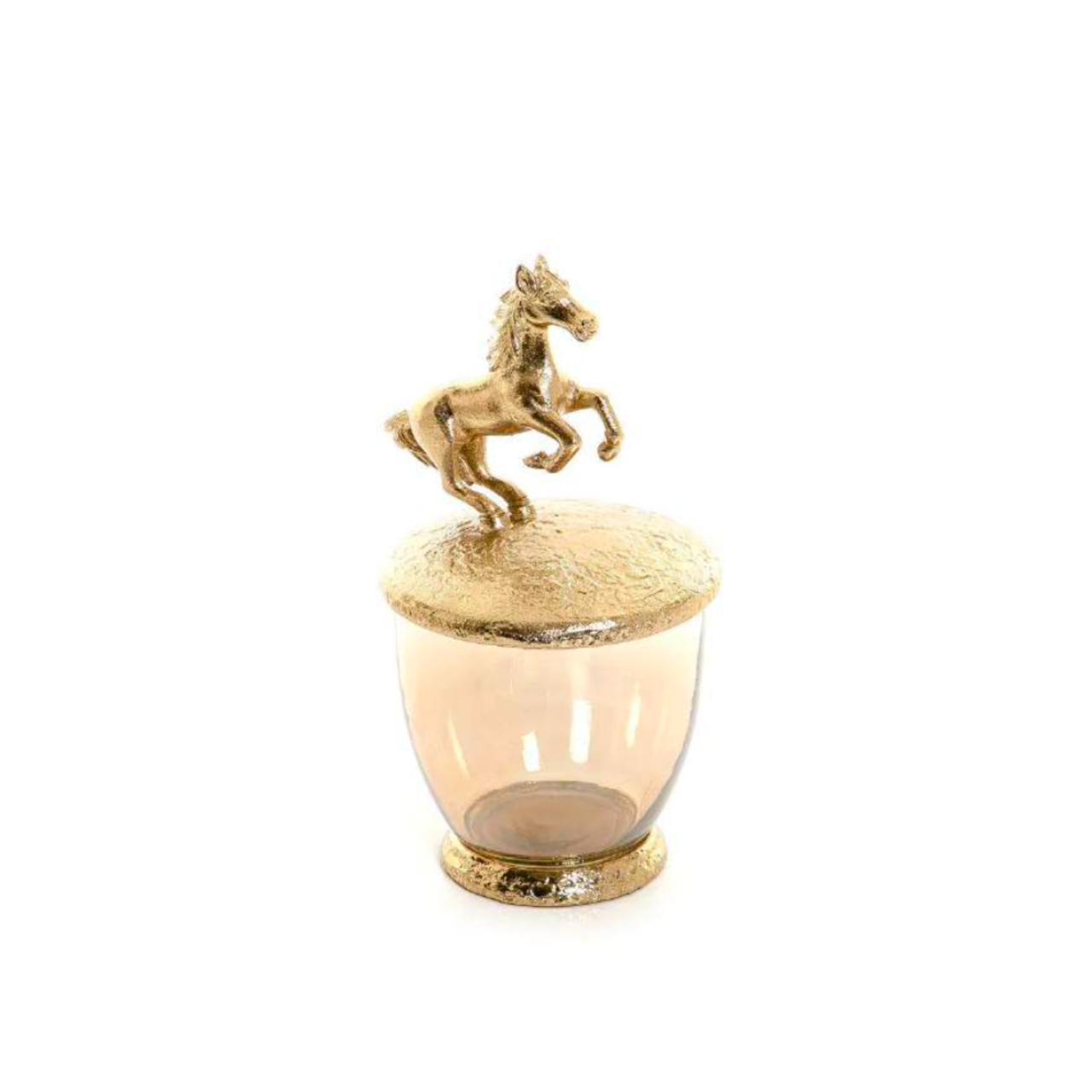 HORSE GLASS JAR
